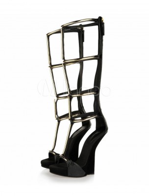 Unique-Black-Metallic-Strappy-Zipper-Cowhide-Women-s-Wedge-Shoes-290608-0.jpg