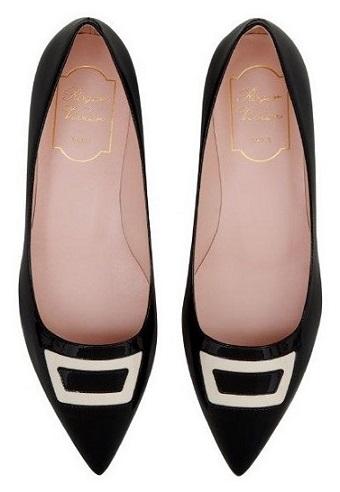 Vivier Paris ballet flats patent black point buckle - Copy.jpg